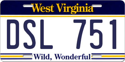 WV license plate DSL751