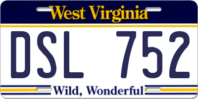WV license plate DSL752