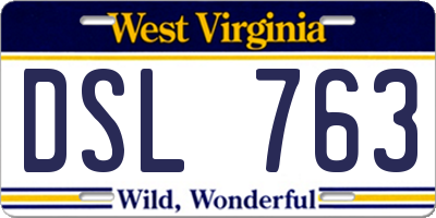 WV license plate DSL763