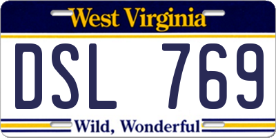 WV license plate DSL769
