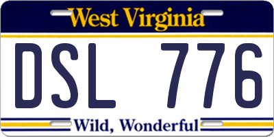 WV license plate DSL776