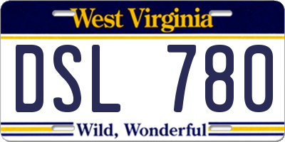WV license plate DSL780