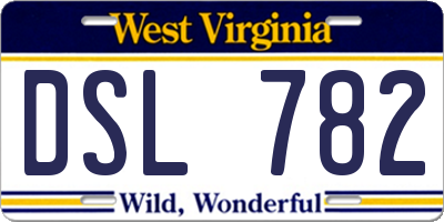 WV license plate DSL782