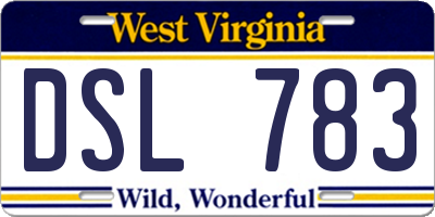 WV license plate DSL783
