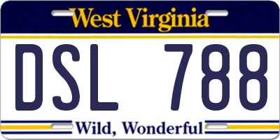 WV license plate DSL788