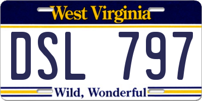 WV license plate DSL797