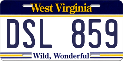 WV license plate DSL859