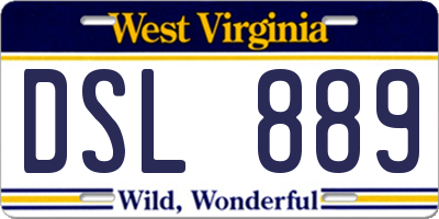 WV license plate DSL889