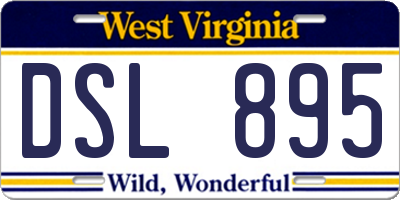 WV license plate DSL895