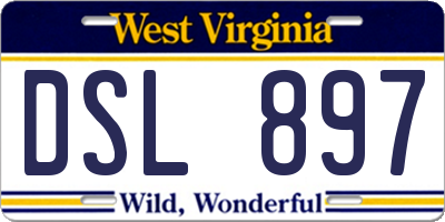 WV license plate DSL897
