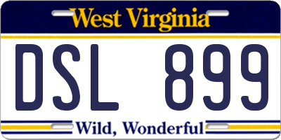 WV license plate DSL899