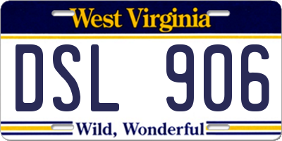 WV license plate DSL906