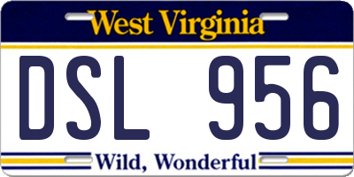 WV license plate DSL956