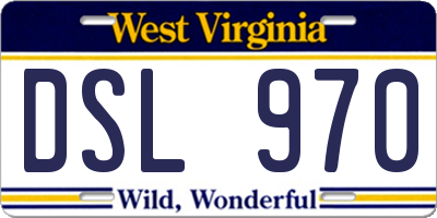 WV license plate DSL970