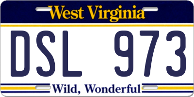 WV license plate DSL973