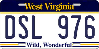 WV license plate DSL976