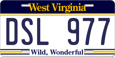 WV license plate DSL977