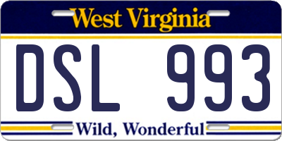 WV license plate DSL993