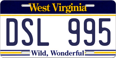 WV license plate DSL995