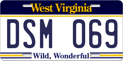 WV license plate DSM069