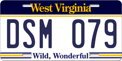 WV license plate DSM079