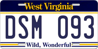 WV license plate DSM093