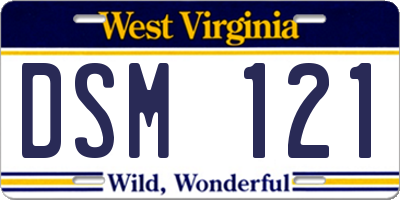 WV license plate DSM121