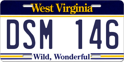 WV license plate DSM146