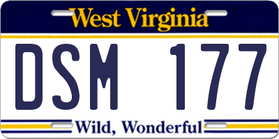 WV license plate DSM177