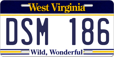 WV license plate DSM186