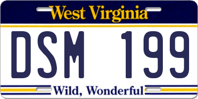 WV license plate DSM199