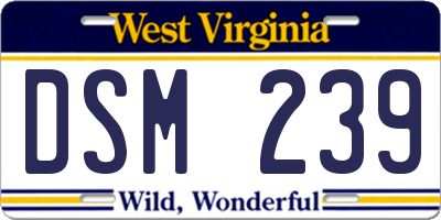 WV license plate DSM239
