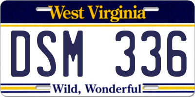 WV license plate DSM336