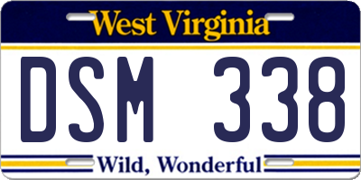 WV license plate DSM338