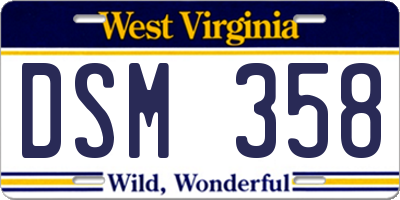 WV license plate DSM358