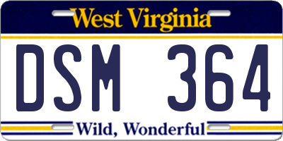 WV license plate DSM364