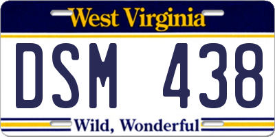 WV license plate DSM438