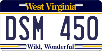 WV license plate DSM450