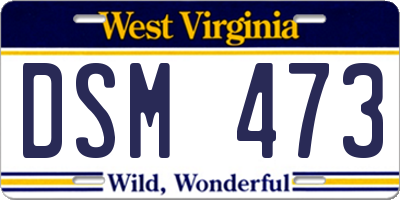 WV license plate DSM473