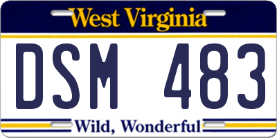 WV license plate DSM483