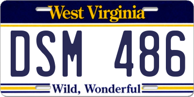 WV license plate DSM486