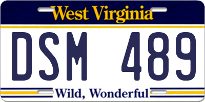 WV license plate DSM489