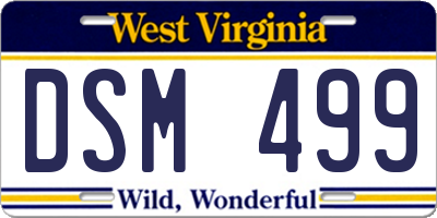 WV license plate DSM499