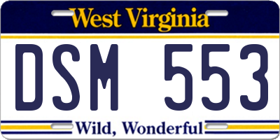 WV license plate DSM553