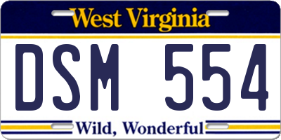 WV license plate DSM554