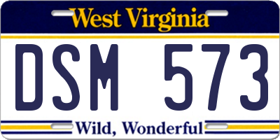 WV license plate DSM573