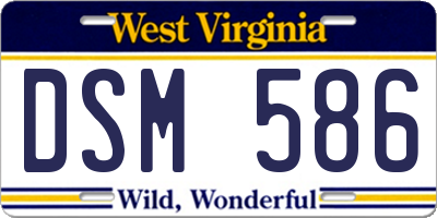 WV license plate DSM586