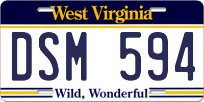WV license plate DSM594