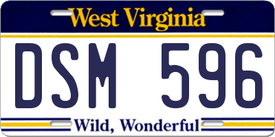 WV license plate DSM596