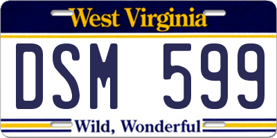 WV license plate DSM599